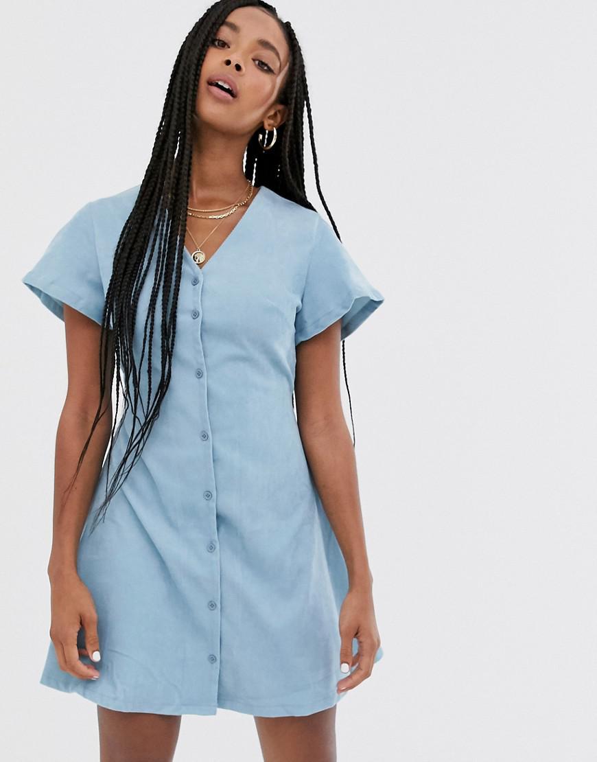 NIEBIESKA SUKIENKA PRĄŻKI V NECK