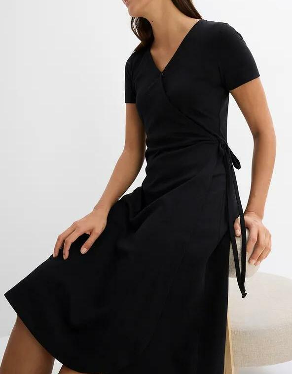 SUKIENKA DRESOWA MIDI BAWEŁNA KOPERTOWA PLUS SIZE