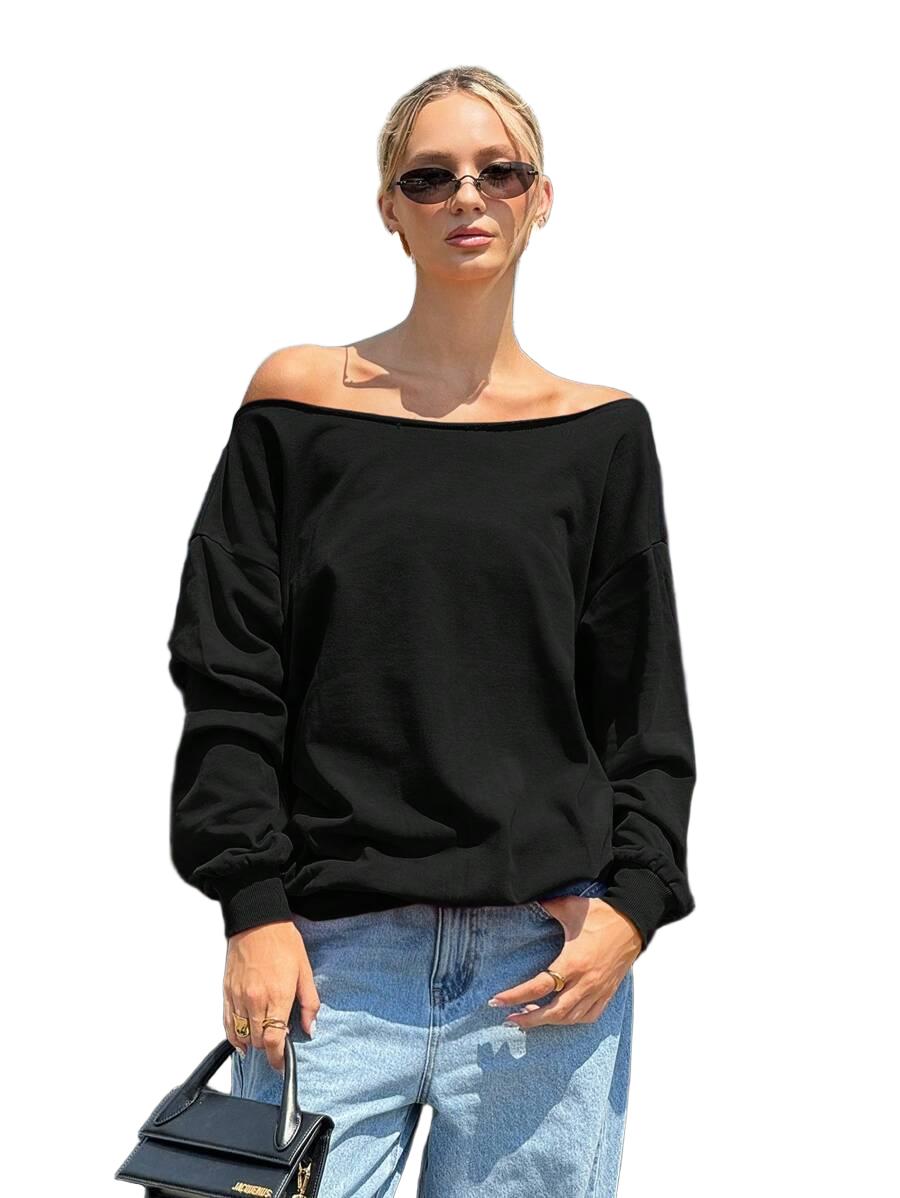 BLUZA Z ASYMETRYCZNYM DEKOLTEM