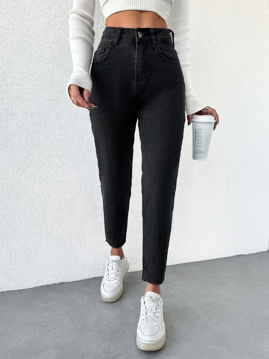 CZARNE SPODNIE JEANS