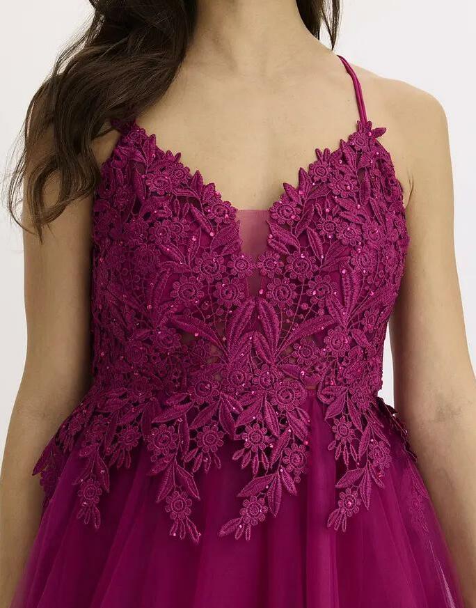 ELEGANCKA MAXI SUKIENKA Z KORONKĄ 