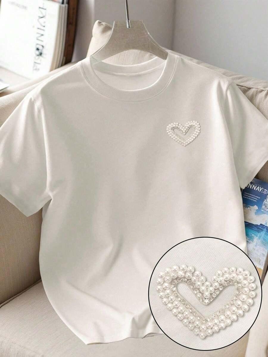 BIAŁY T-SHIRT OKRĄGŁY DEKOLT