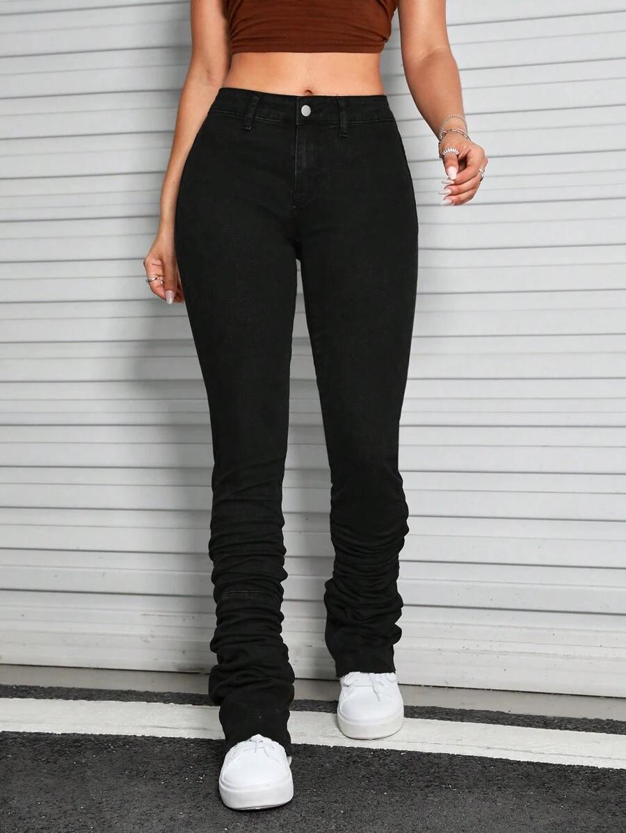 CZARNE SPODNIE JEANS