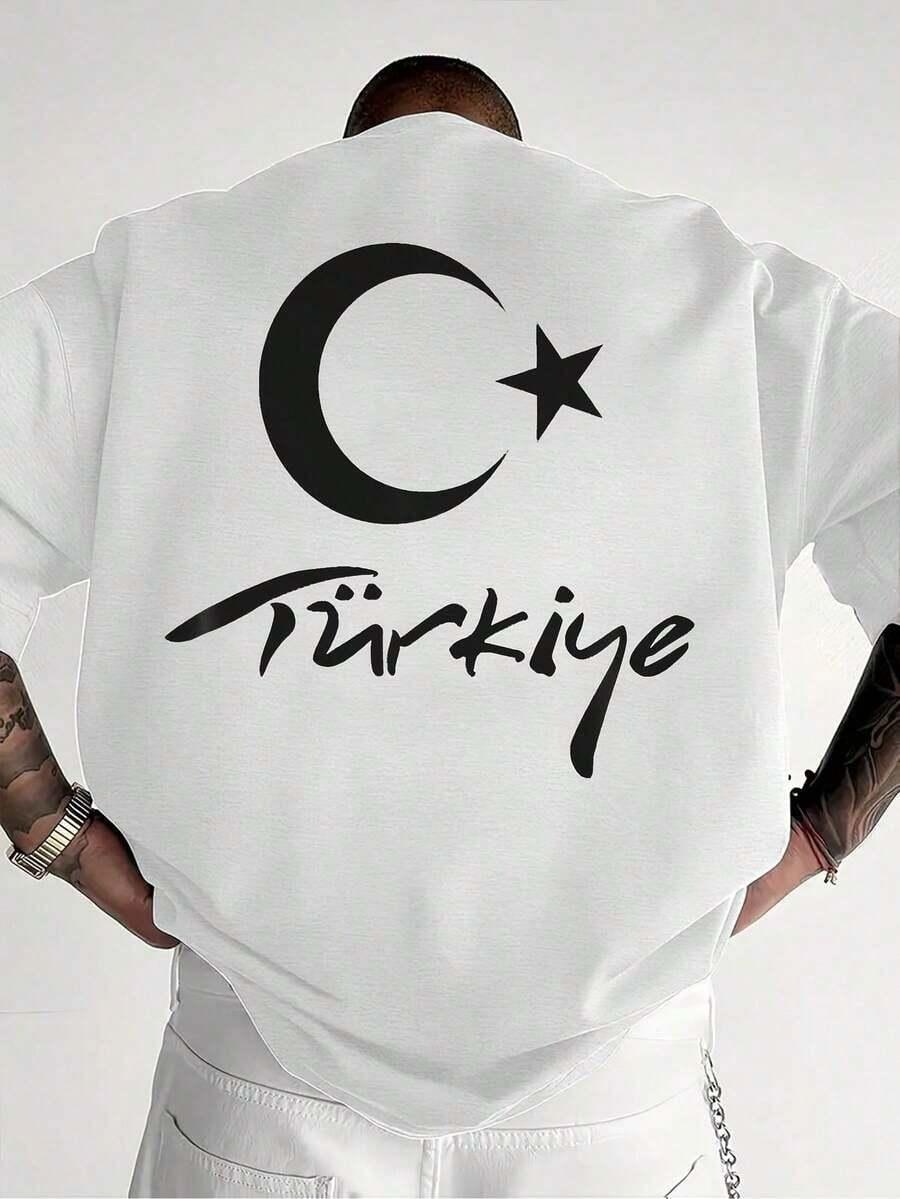 biały t-shirt nadruk
