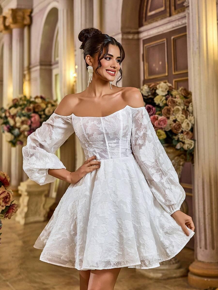 sukienka odkryte ramiona organza
