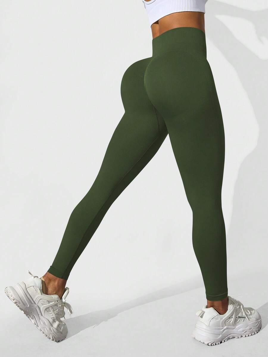 zielone legginsy wysoki stan 
