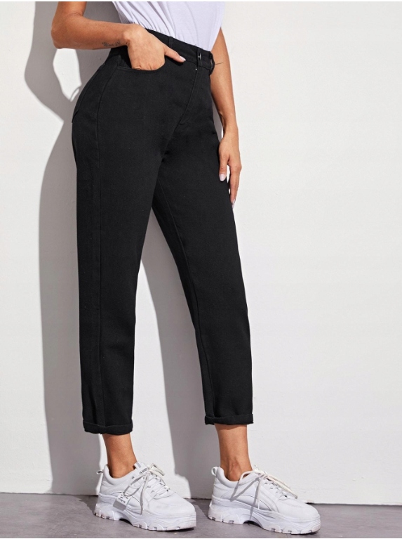 CZARNE SPODNIE JEANS