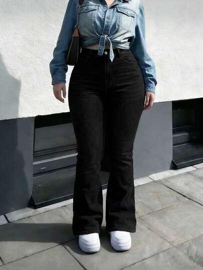 CZARNE SPODNIE JEANS