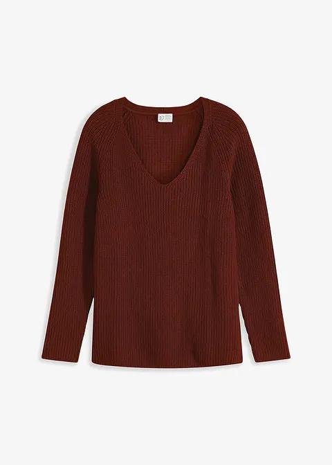 SWETER DAMSKI BRĄZOWY