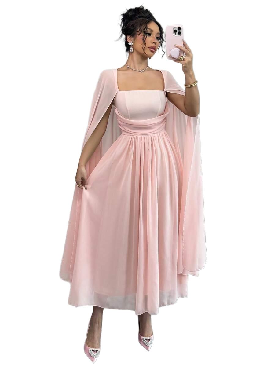 ELEGANCKA SUKIENKA MIDI ROZKLOSZOWANA 