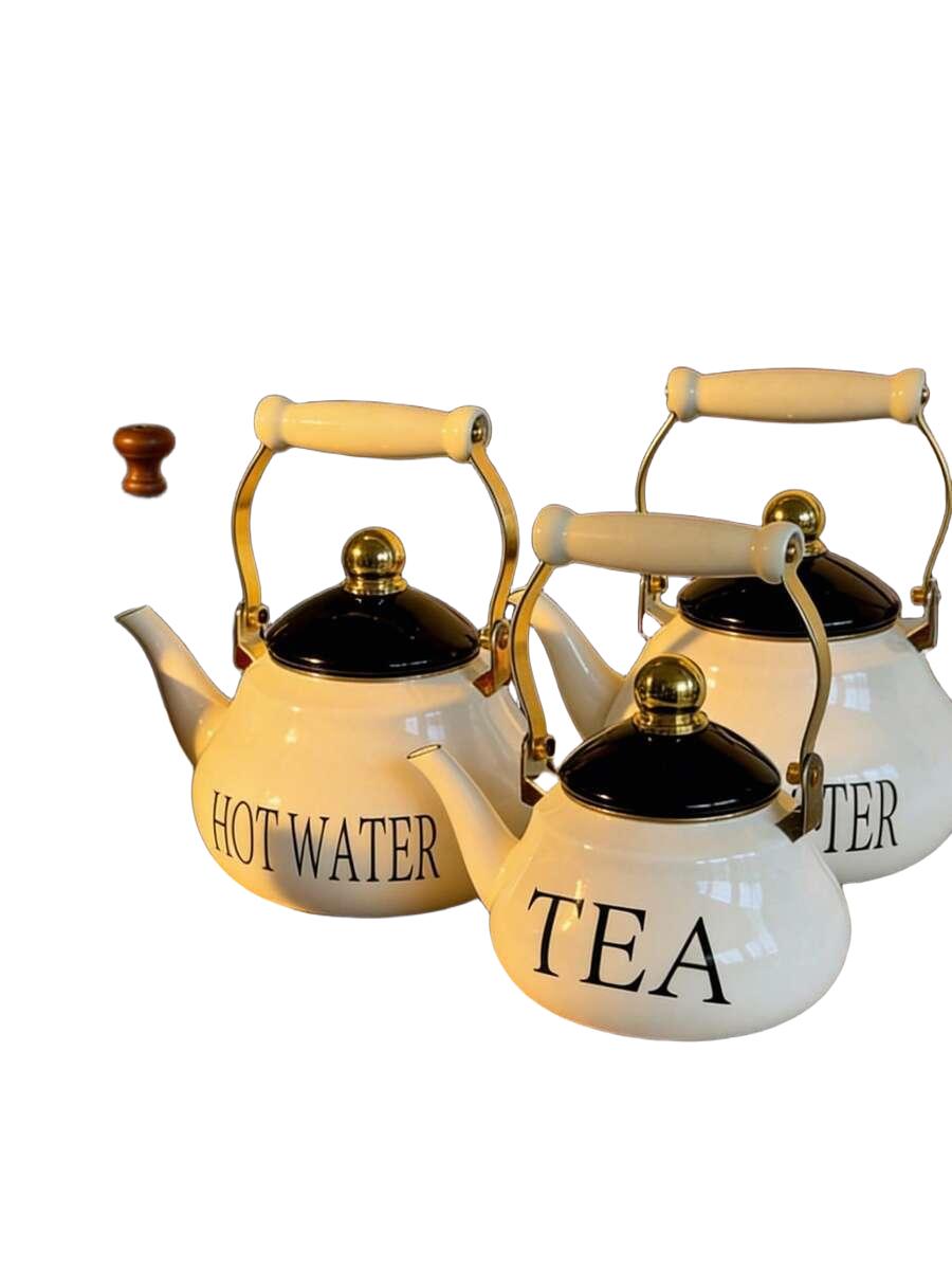 biały czajnik napis tea