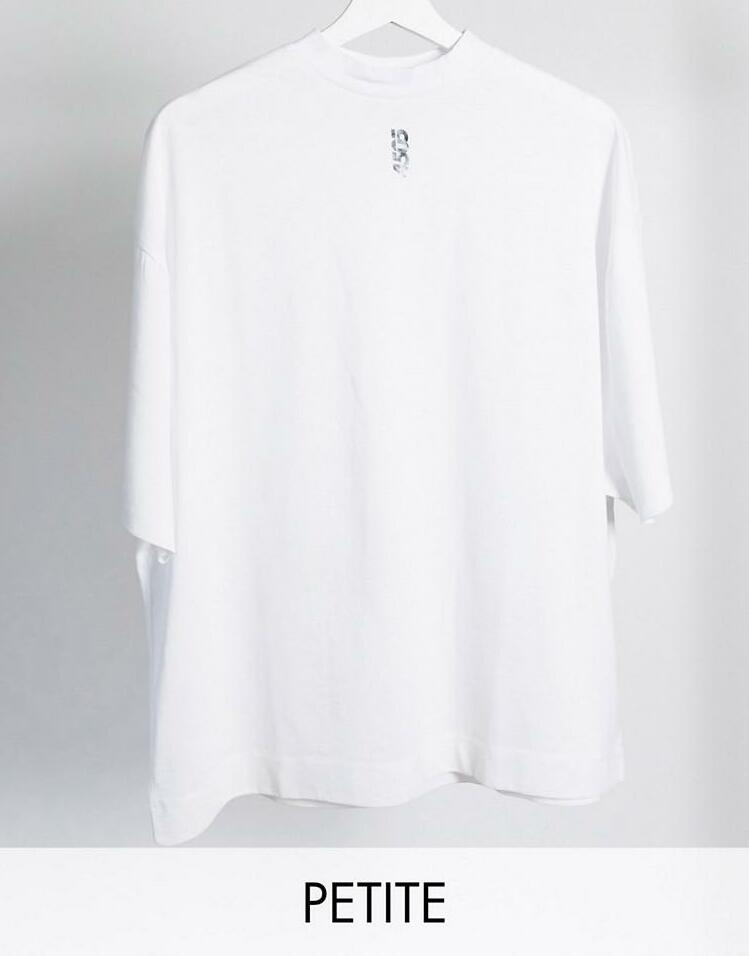 biały t-shirt oversize nadruk