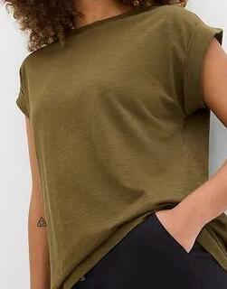 T-SHIRT DAMSKI BAWEŁNIANY OKRĄGŁY DEKOLT 1SZT