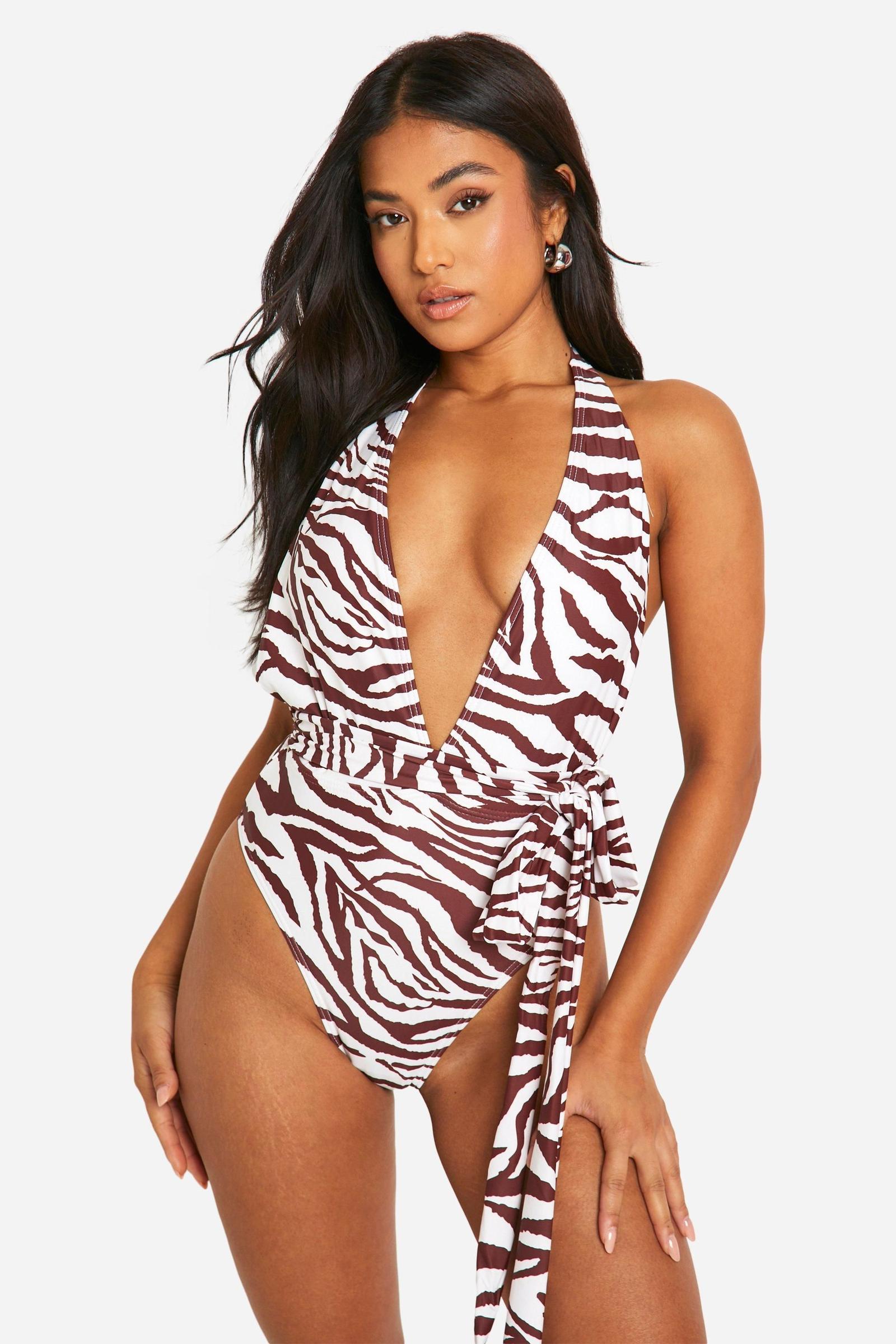 jednoczęściowy STRÓJ kąpielowy animal print