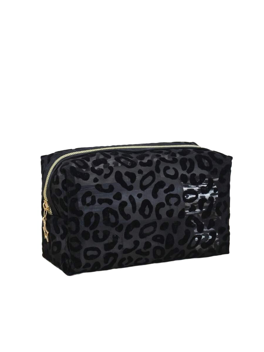 czarna kosmetyczka animal print