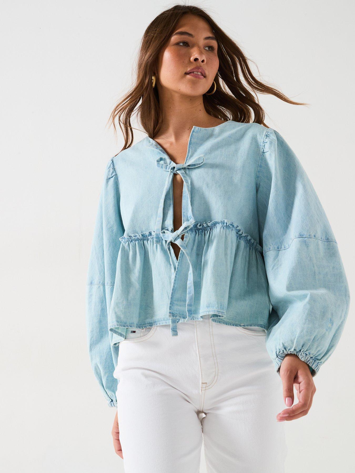 FREE PEOPLE BLUZKA JEANSOWA 