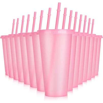 kubek z pokrywką słomka 5-pack