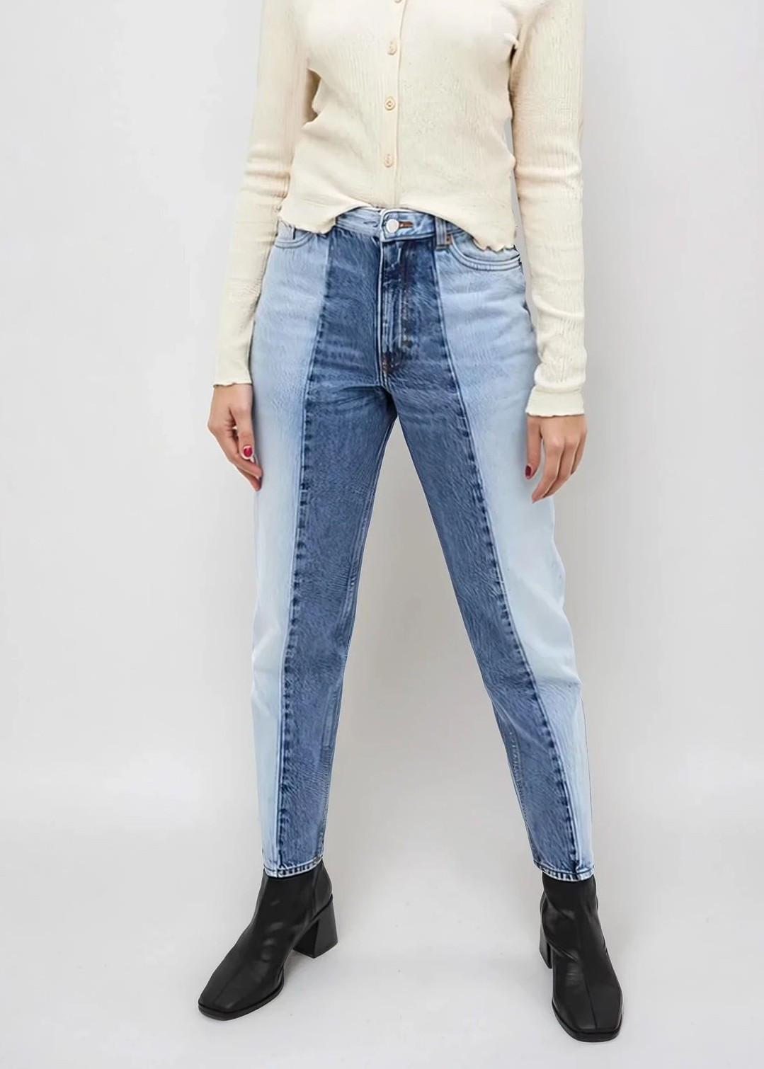 NIEBIESKIE SPODNIE KONTRAST JEANS