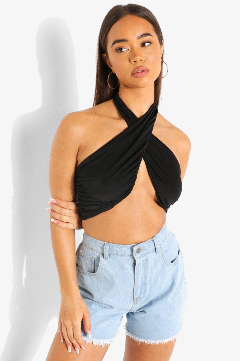 CZARNY CROP TOP