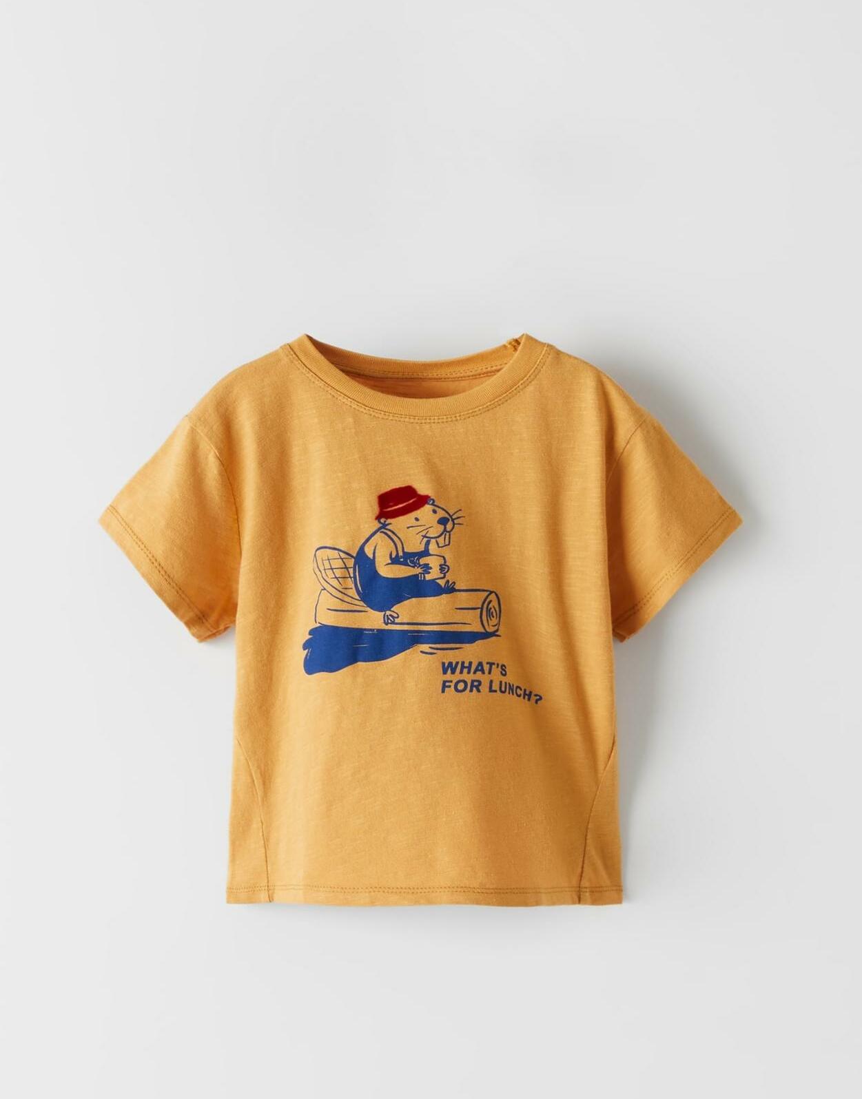 żółta KOSZULKA T-SHIRT NADRUK BÓBR