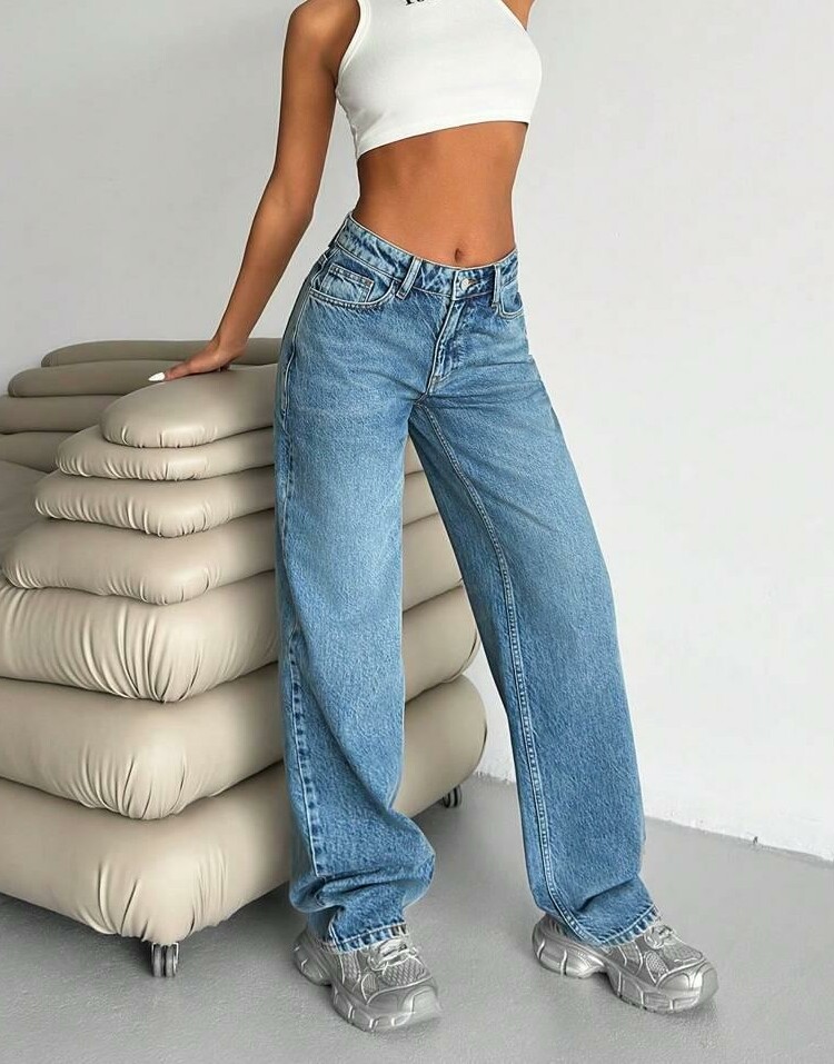NIEBIESKIE SPODNIE JEANS