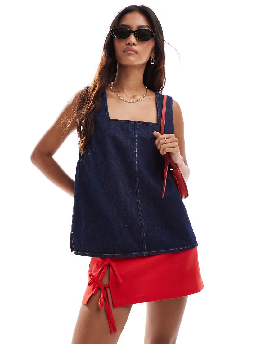 granatowy top jeans 