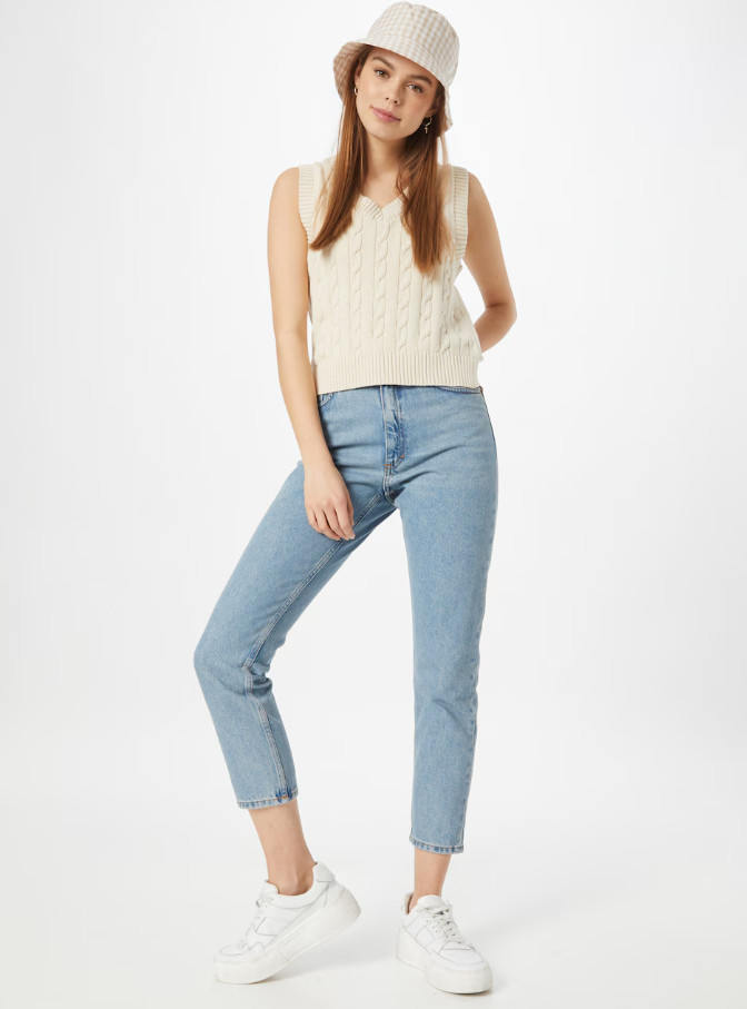 NIEBIESKIE SPODNIE JEANS WYSOKI STAN