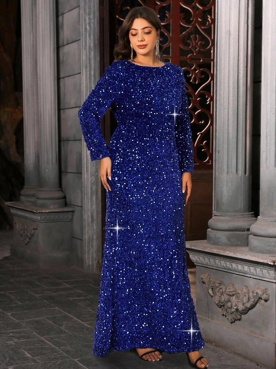 niebieska maxi sukienka