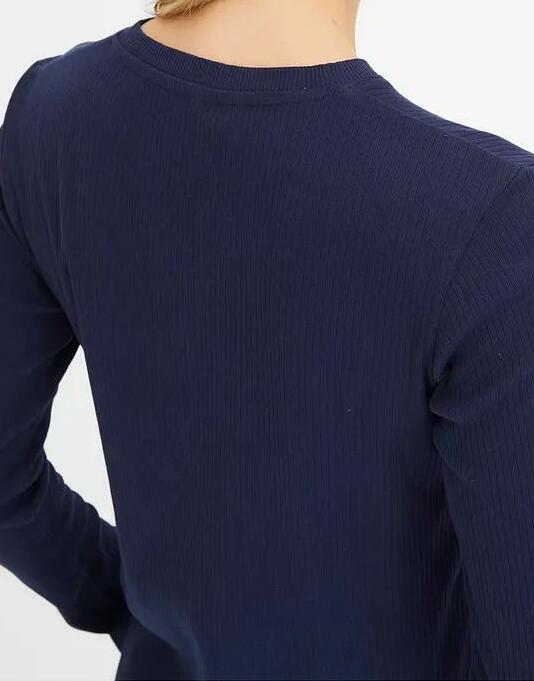 BLUZKA DAMSKA PLUS SIZE OKRĄGŁY DEKOLT DŁUGI RĘKAW BAWEŁNA