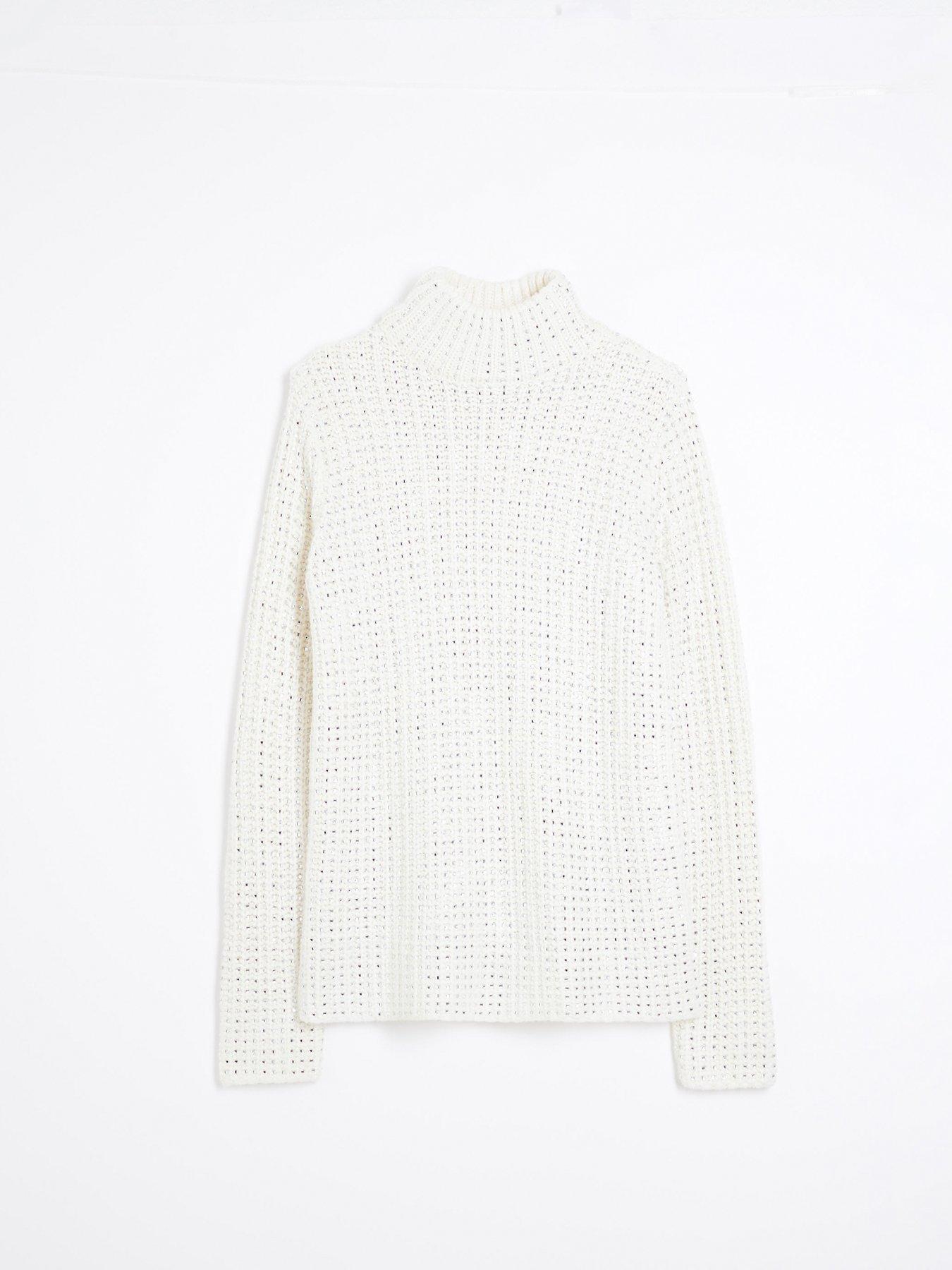 RIVER ISLAND SWETER Z CYRKONIAMI PÓŁGOLF