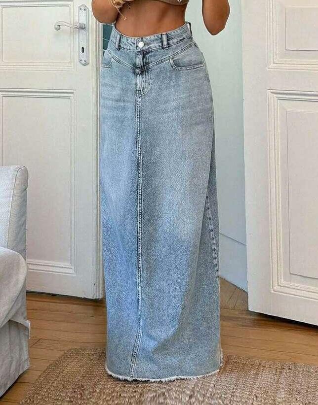 maxi spódnica jeans