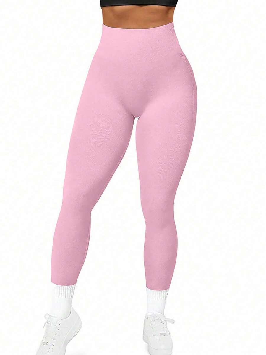 RÓŻOWE LEGGINSY WYSOKI STAN