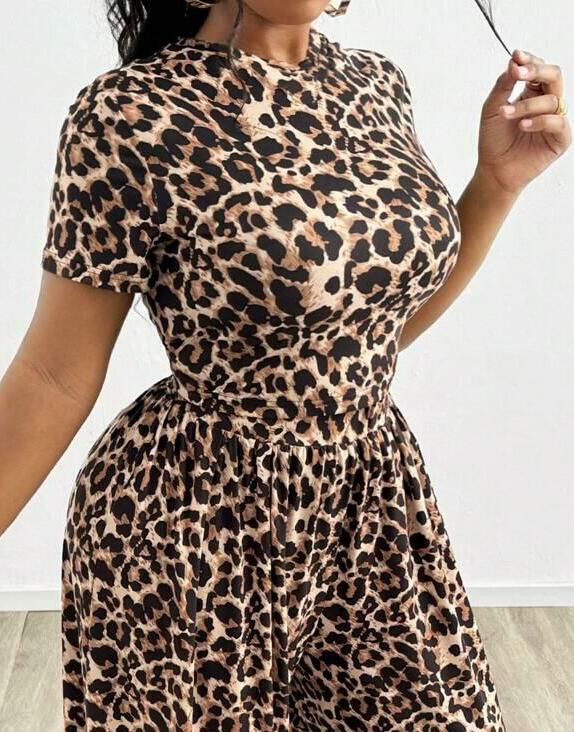 BLUZKA KRÓTKI RĘKAW ANIMAL PRINT