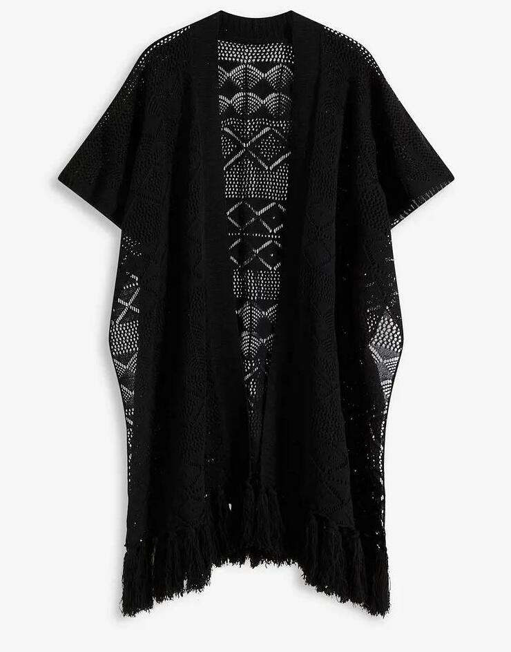 CZARNE PONCHO DAMSKIE 