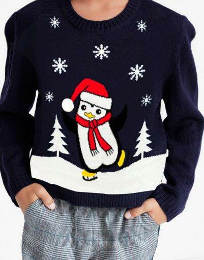 SWETER  Z MOTYWEM ZIMOWYM