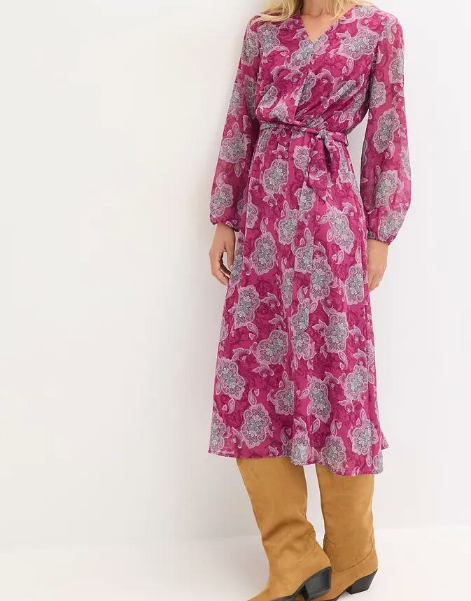 SUKIENKA BOHO MIDI Z DEKOLTEM V AZTECKI WZÓR