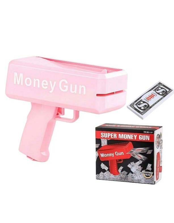 różowy PISTOLET NA BANKNOTY
