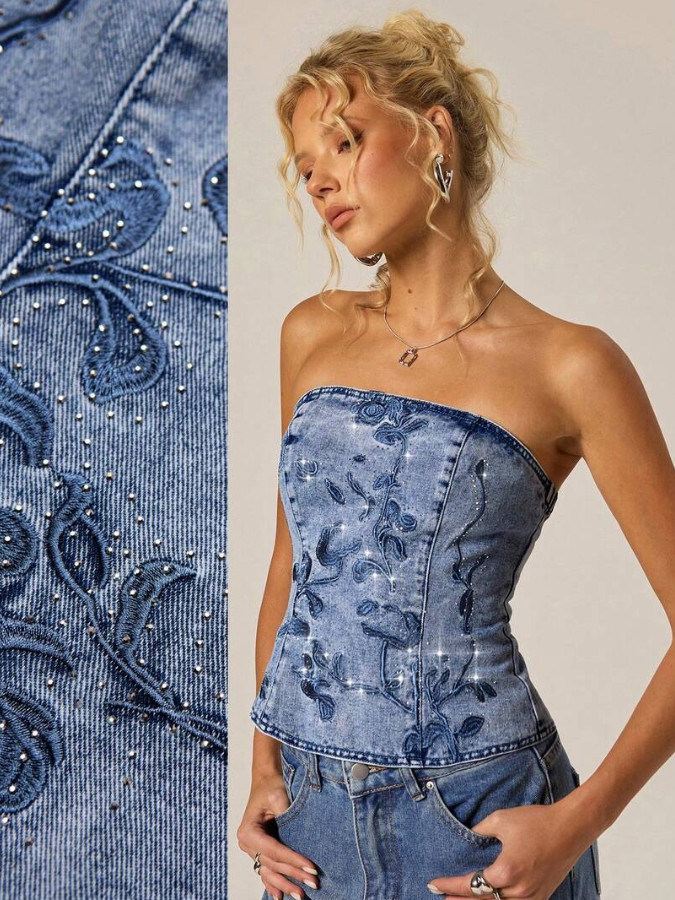 NIEBIESKI TOP JEANS 