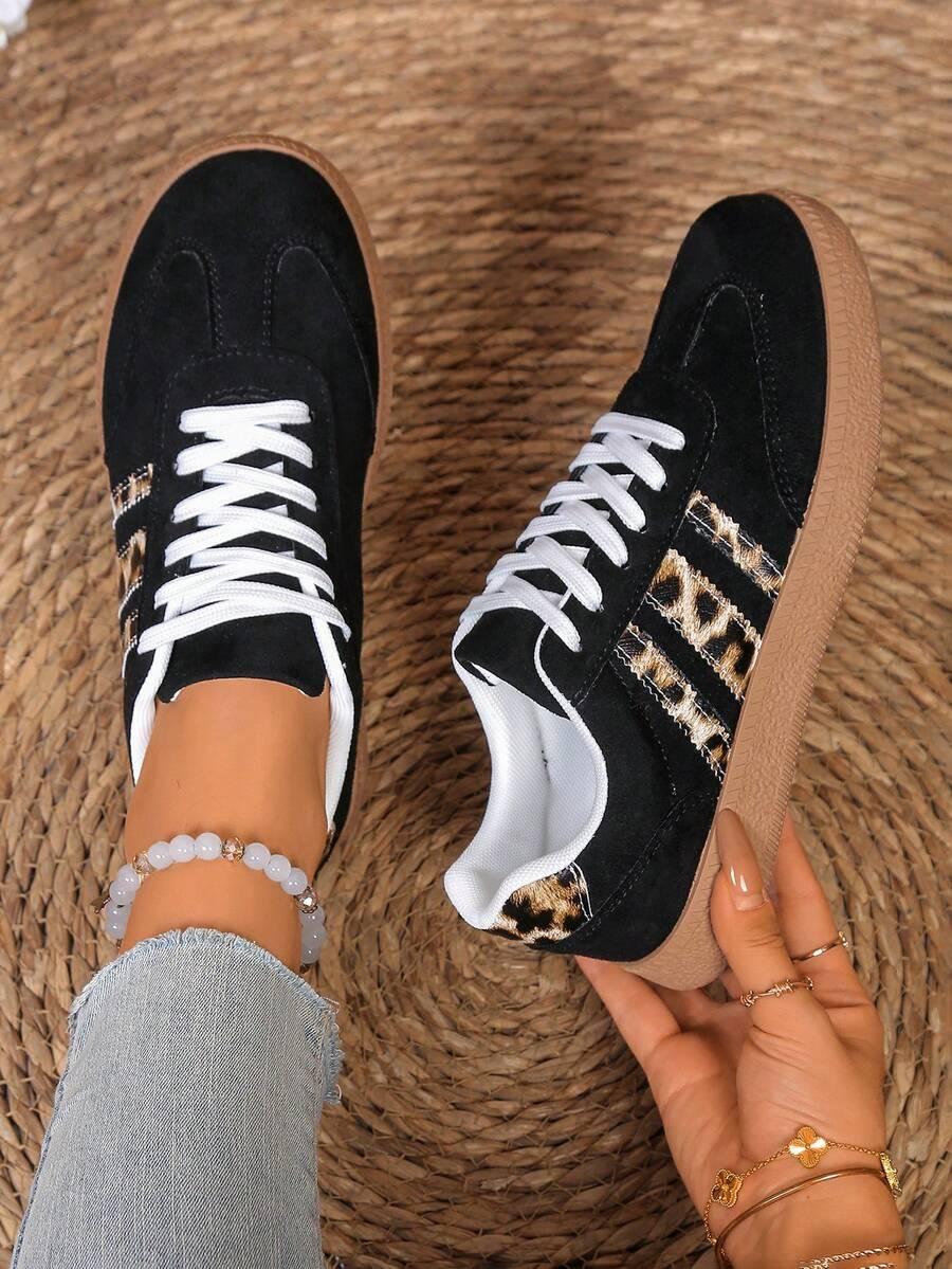 CZARNE BUTY SPORTOWE ANIMAL PRINT