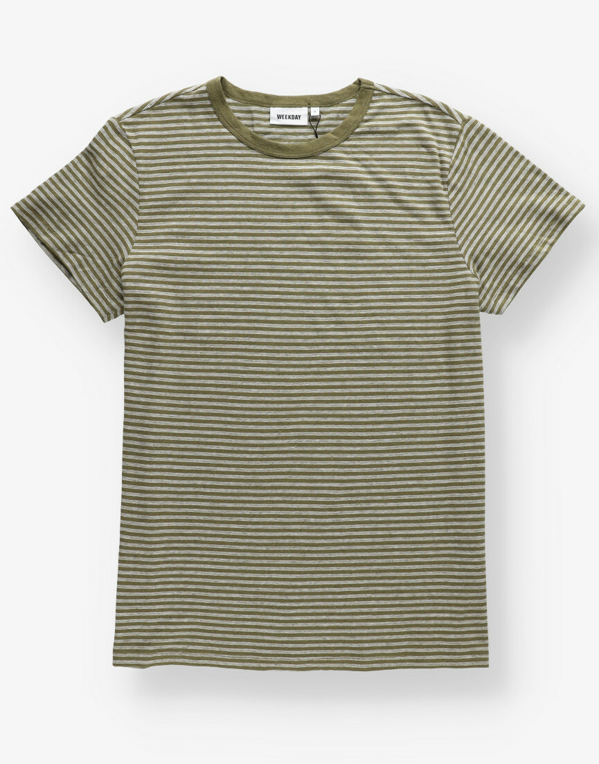 ZIELONY T-SHIRT PASKI KONTRAST