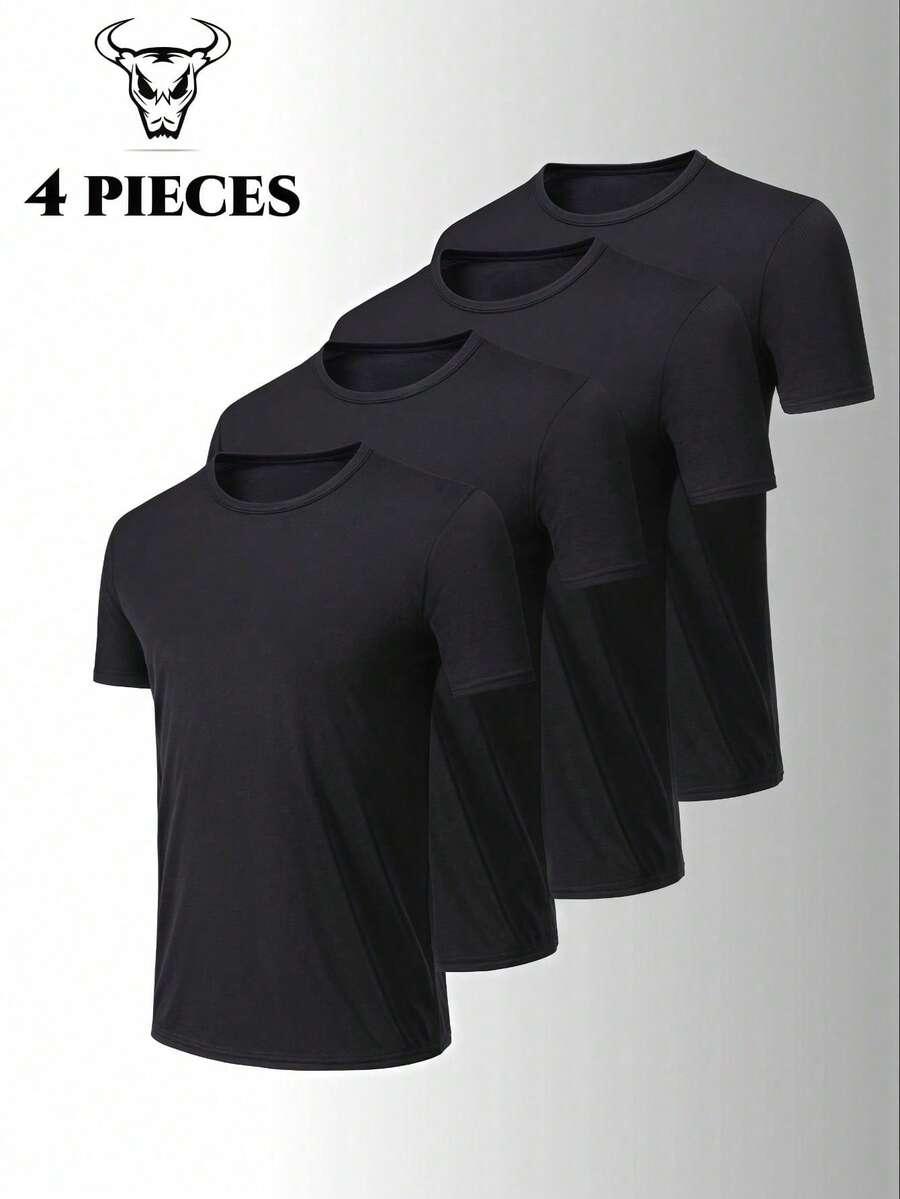 czarna T-shirt 4-pack