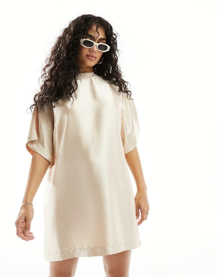 MINI SATYNOWA SUKIENKA OVERSIZE