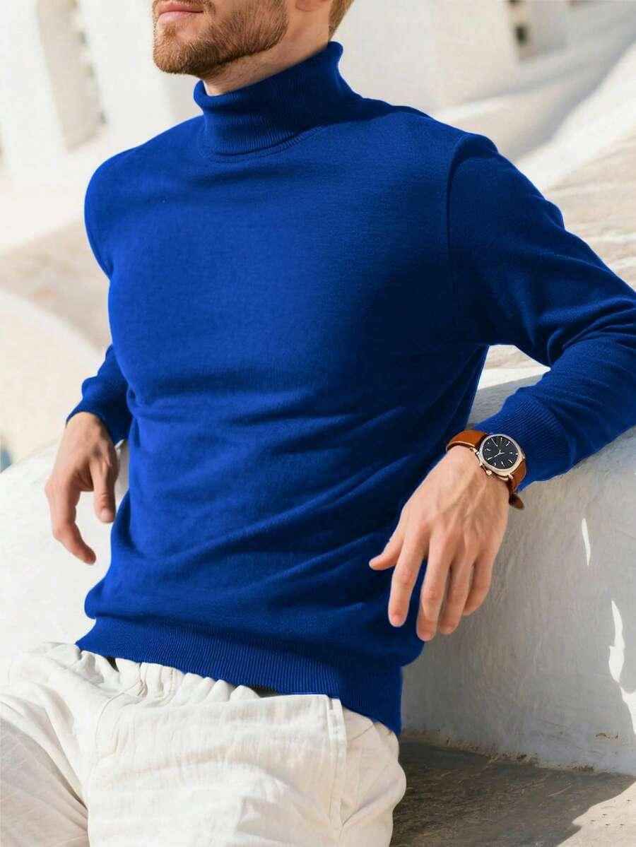 niebieski sweter golf