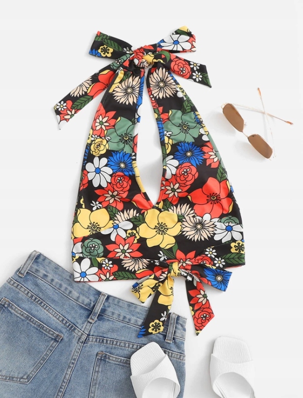 wiązany top print