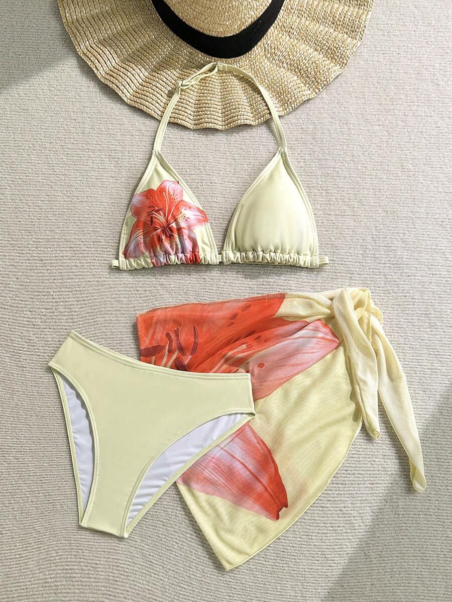 3 częściowy komplet bikini sarong