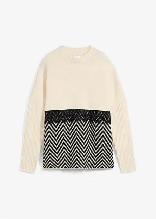 SWETER Z KORONKĄ