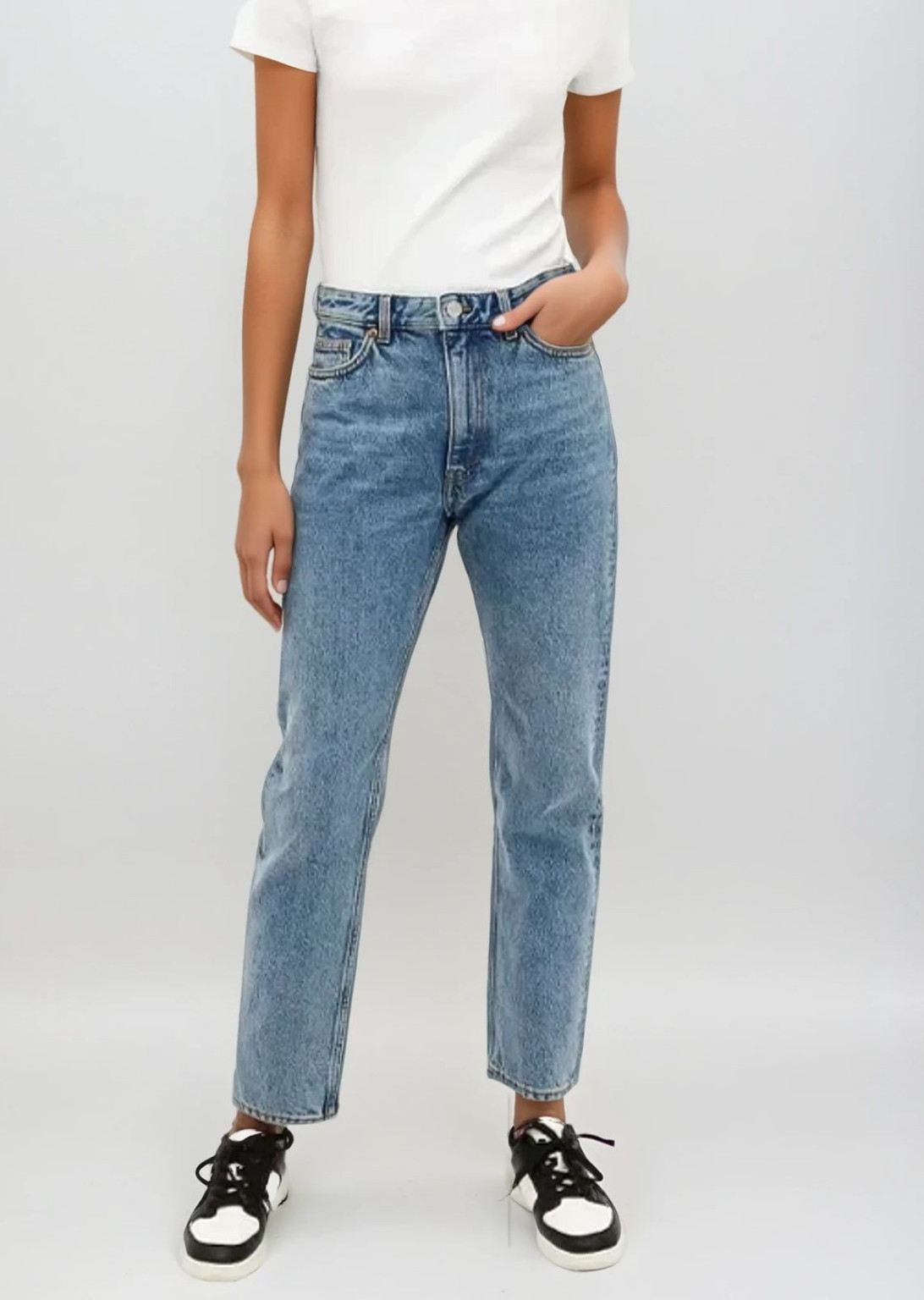 NIEBIESKIE PROSTE SPODNIE JEANS
