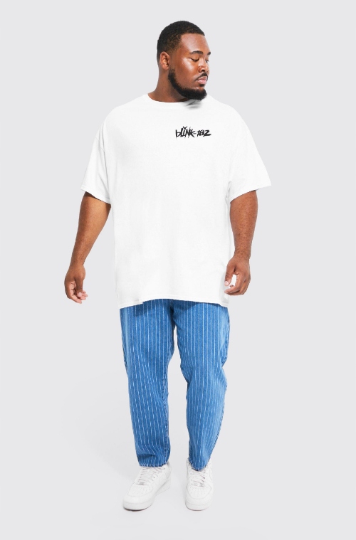 biały t-shirt oversize print 
