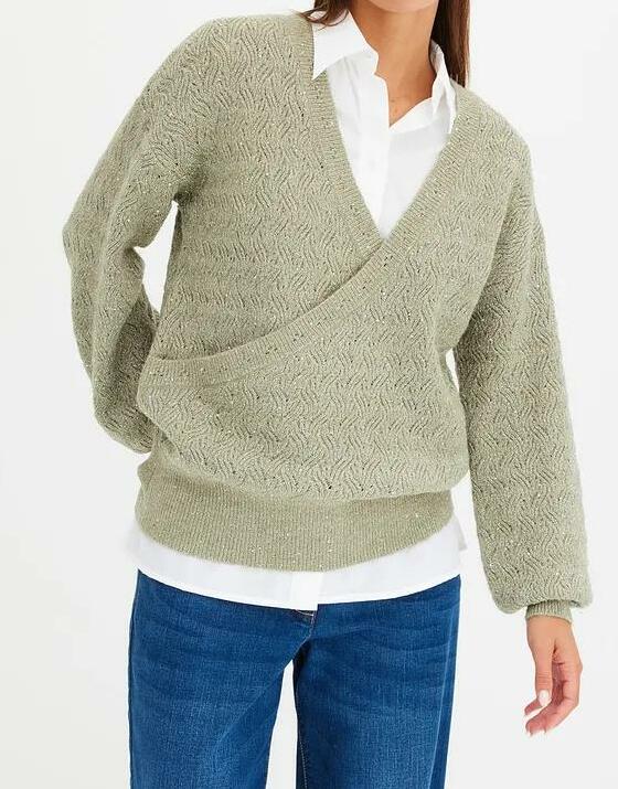 SWETER KOPERTOWY Z POŁYSKIEM