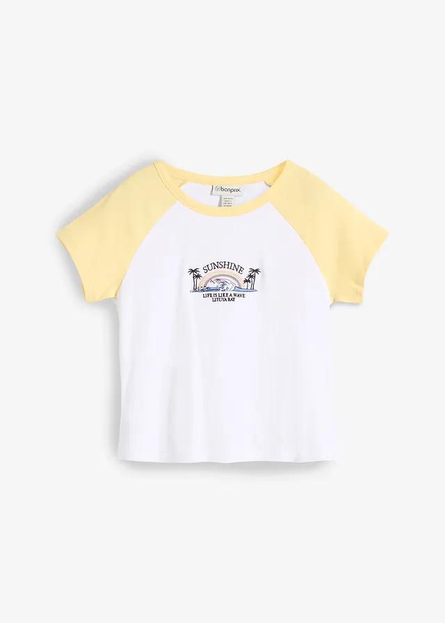 BAWEŁNIANY T-SHIRT DAMSKI Z OKRĄGŁYM DEKOLTEM